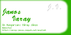 janos varay business card